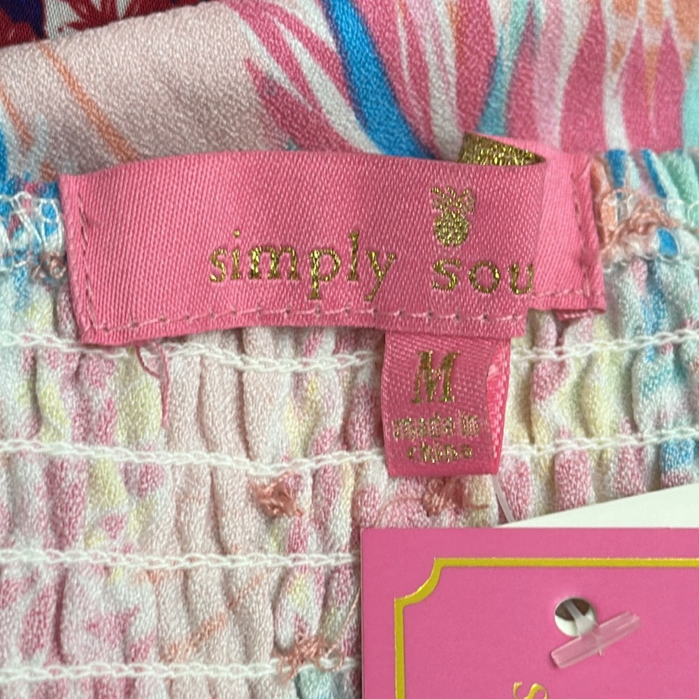 Simply Southern Pink and Blue Tropical Midi Dress - Picture 8 of 10